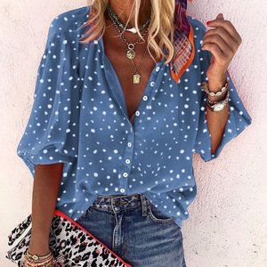 Polka Dot Chiffon Shirt